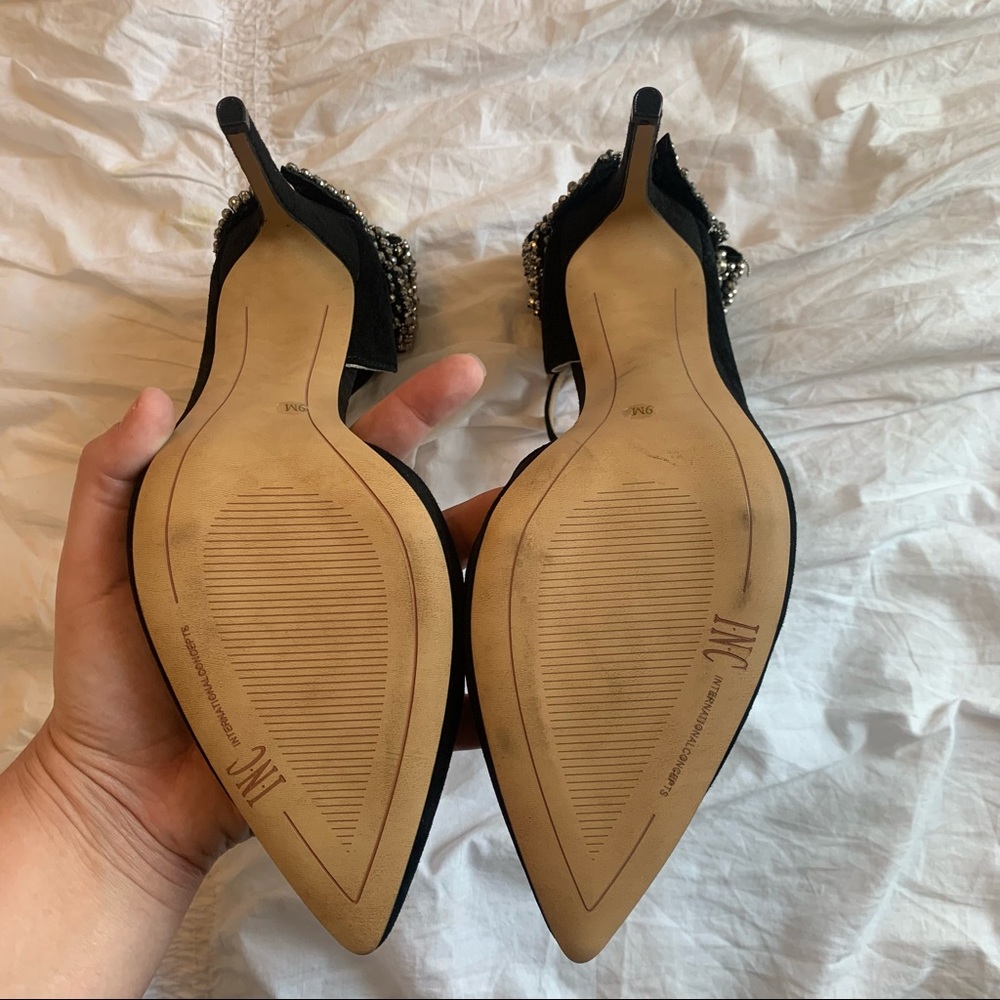 INC Kaison Black Evening Bow Pumps size 9 - Picture 9 of 11